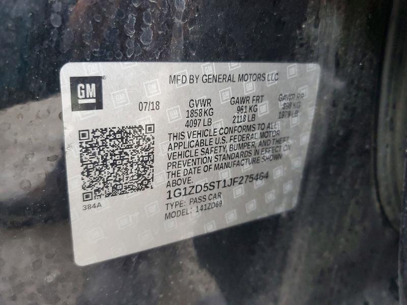 2018 Chevrolet Malibu მანქანა იყიდება აუქციონზე, vin: 1G1ZD5ST1JF275464, აუქციონის ნომერი: 54595176