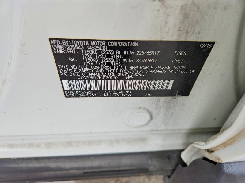Aukcja sprzedaży 2017 Toyota Rav4, vin: JTMZFREV7HJ120110, numer aukcji: 54276716