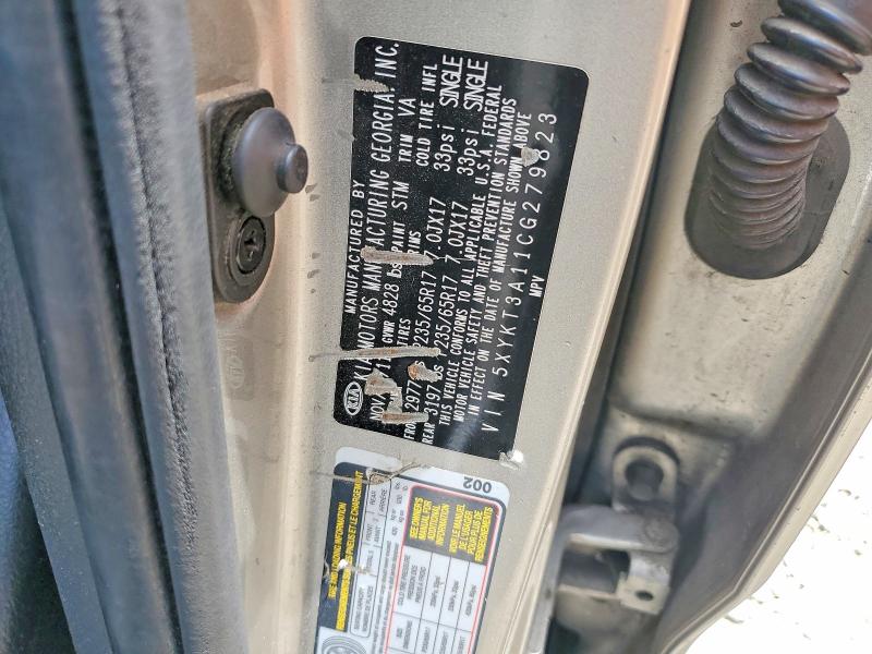 Продажа на аукционе авто 2012 Kia Sorento, vin: 5XYKT3A11CG279823, номер лота: 54176956