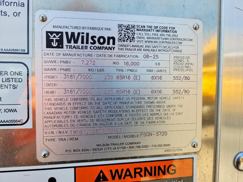 53177076 :رقم المزاد ، 1W1B72025T7733163 vin ، 2026 Wilson Unknown مزاد بيع
