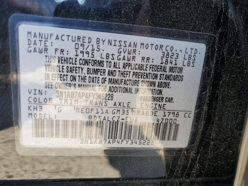 Продажа на аукционе авто 2015 Nissan Sentra, vin: 3N1AB7AP4FY345228, номер лота: 54551156