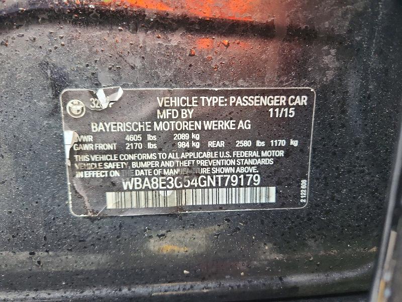 2016 Bmw 328 მანქანა იყიდება აუქციონზე, vin: WBA8E3G54GNT79179, აუქციონის ნომერი: 54454396