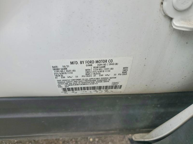 52964506 :رقم المزاد ، 1FMSK8BHXMGC23613 vin ، 2021 Ford Explorer مزاد بيع