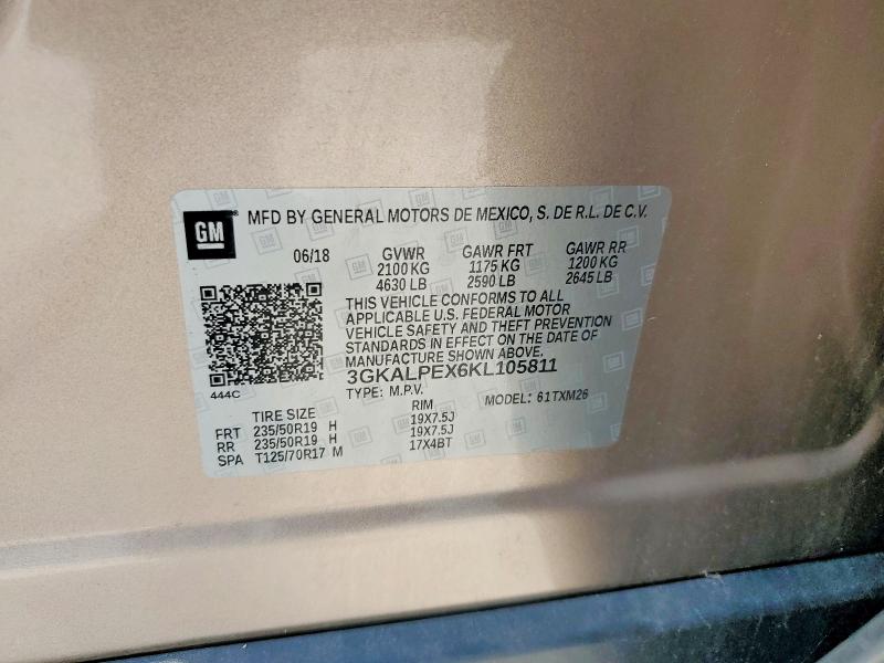 52067896 :رقم المزاد ، 3GKALPEX6KL105811 vin ، 2019 Gmc Terrain مزاد بيع