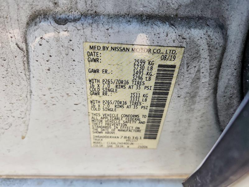 55069666 :رقم المزاد ، 1N6AD0ERXKN786361 vin ، 2019 Nissan Frontier مزاد بيع