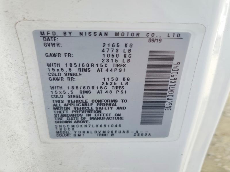 Aukcja sprzedaży 2020 Niss Nv200, vin: 3N6CM0KN7LK691046, numer aukcji: 52306986