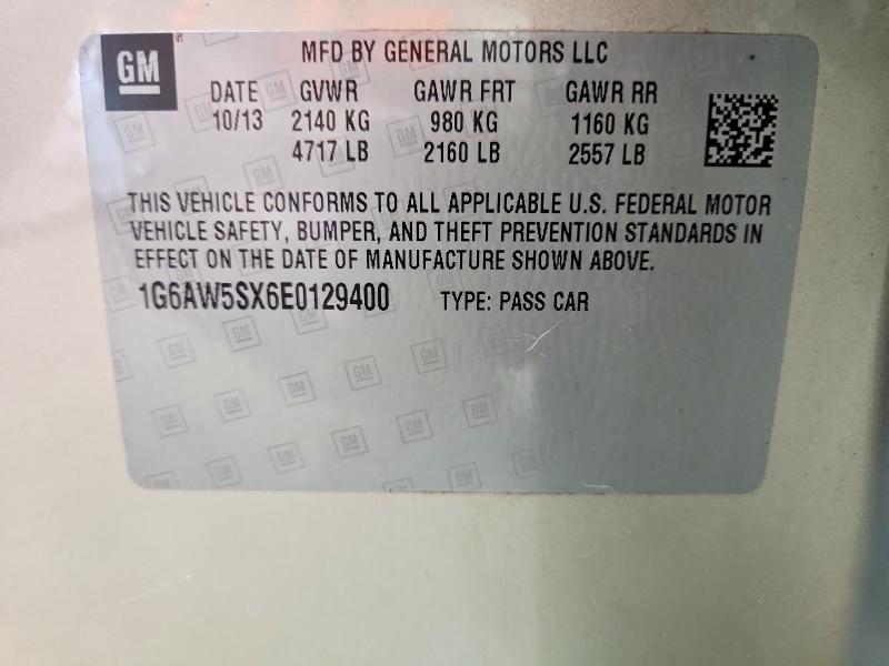 Продажа на аукционе авто 2014 Cadillac Cts, vin: 1G6AW5SX6E0129400, номер лота: 55435426
