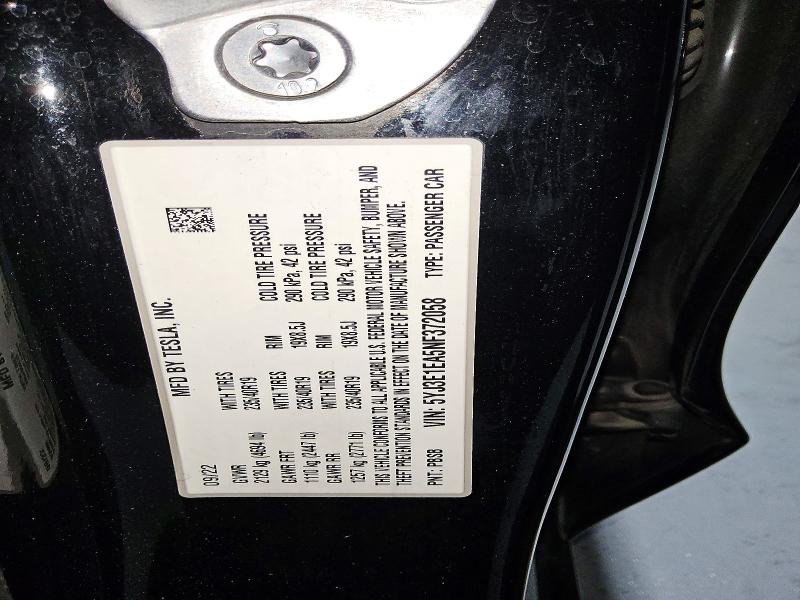Aukcja sprzedaży 2022 Tesla Model 3, vin: 5YJ3E1EA5NF372058, numer aukcji: 53312266