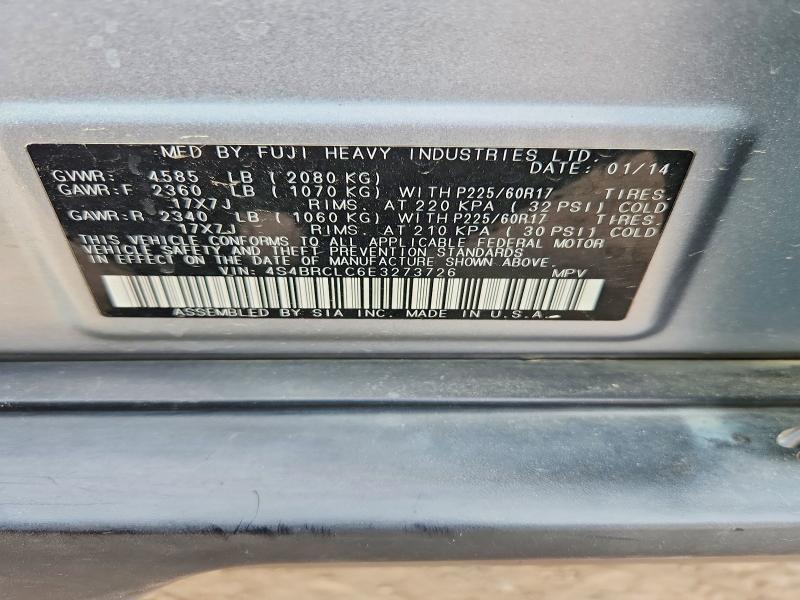 Aukcja sprzedaży 2014 Subaru Outback, vin: 4S4BRCLC6E3273726, numer aukcji: 52517466