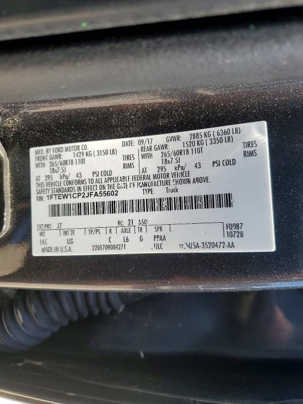 Aukcja sprzedaży 2018 Ford F150, vin: 1FTEW1CP2JFA55602, numer aukcji: 52480126