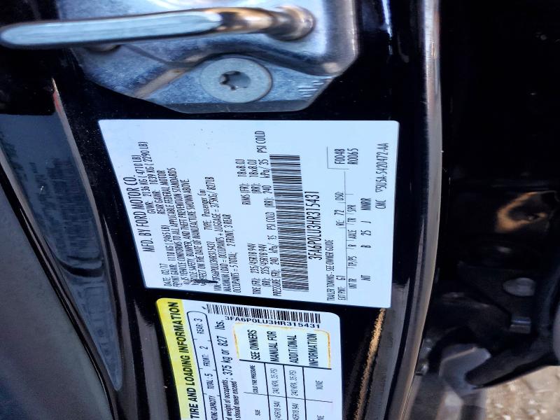 53852276 :رقم المزاد ، 3FA6P0LU3HR315431 vin ، 2017 Ford Fusion مزاد بيع