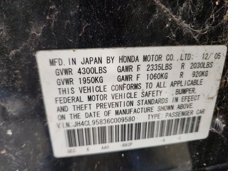 Продаж на аукціоні авто 2006 Acura Tsx, vin: JH4CL95836C009580, номер лоту: 54442046