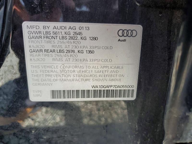 Aukcja sprzedaży 2013 Audi Q5, vin: WA1DGAFP7DA055000, numer aukcji: 52387046