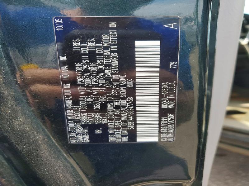 55357346 :رقم المزاد ، 5TBBT44166S477458 vin ، 2006 Toyota Tundra مزاد بيع
