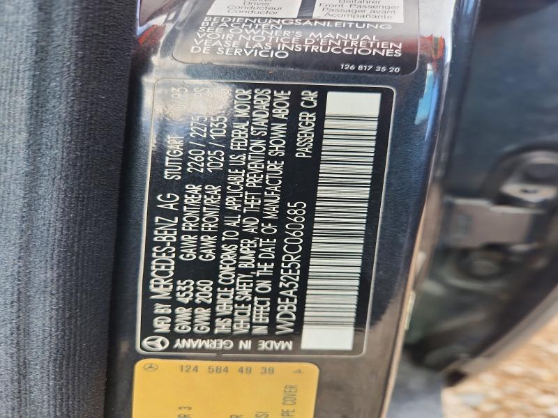 Aukcja sprzedaży 1994 Mercedes-benz E, vin: WDBEA32E5RC060685, numer aukcji: 54683246