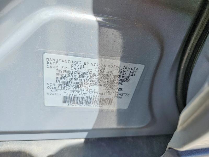 Aukcja sprzedaży 2021 Nissan Kicks, vin: 3N1CP5CV5ML521627, numer aukcji: 54806706