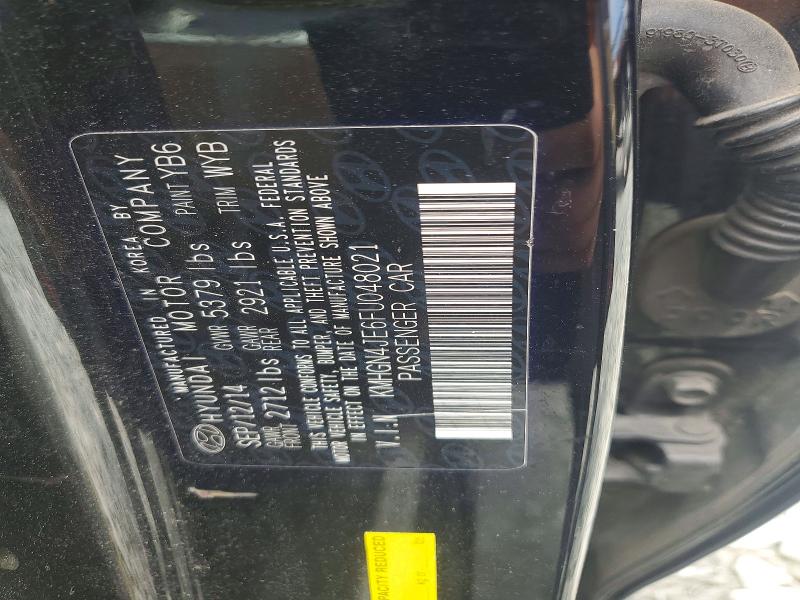 2015 Hyundai Genesis მანქანა იყიდება აუქციონზე, vin: KMHGN4JE6FU048021, აუქციონის ნომერი: 52127516