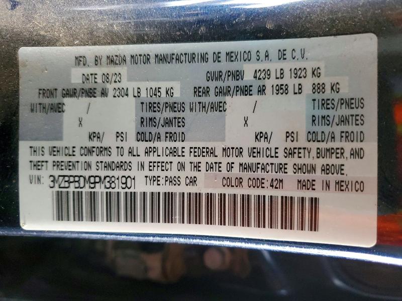Продажа на аукционе авто 2023 Mazda 3, vin: 3MZBPBDM9PM381901, номер лота: 52958586