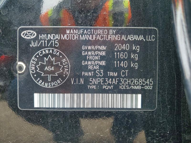 Продажа на аукционе авто 2016 Hyundai Sonata, vin: 5NPE34AF3GH268545, номер лота: 52812416