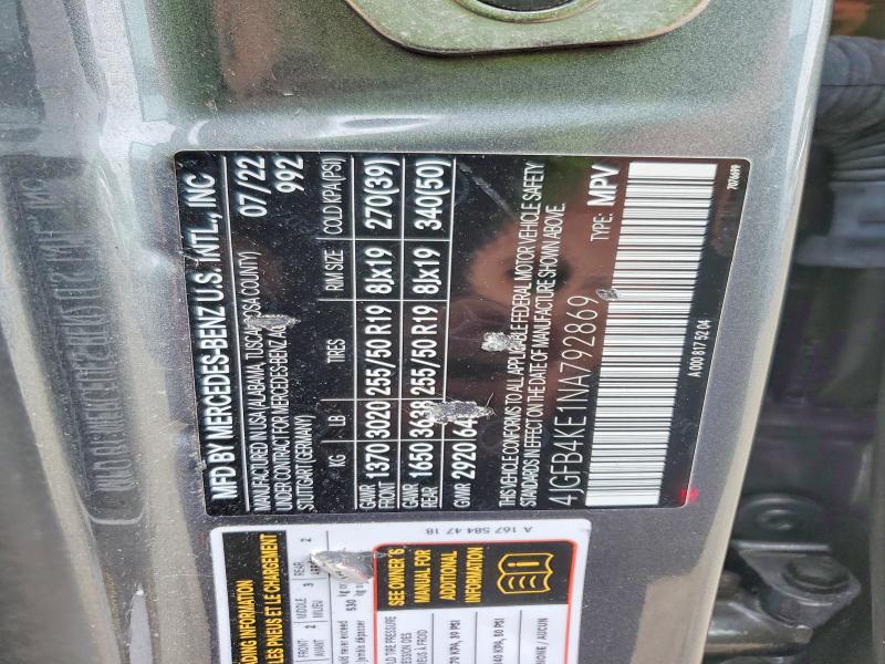 Продаж на аукціоні авто 2022 Mercedes-benz Gle, vin: 4JGFB4KE1NA792869, номер лоту: 52906476