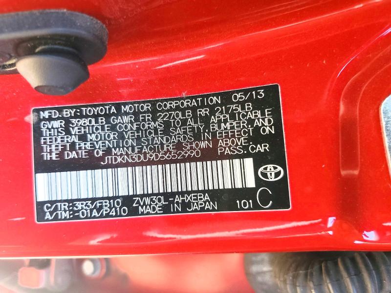 Продажа на аукционе авто 2013 Toyota Prius, vin: JTDKN3DU9D5652990, номер лота: 52266916