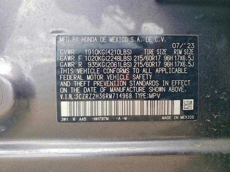 Aukcja sprzedaży 2024 Honda Hr-v, vin: 3CZRZ2H36RM714968, numer aukcji: 53417396