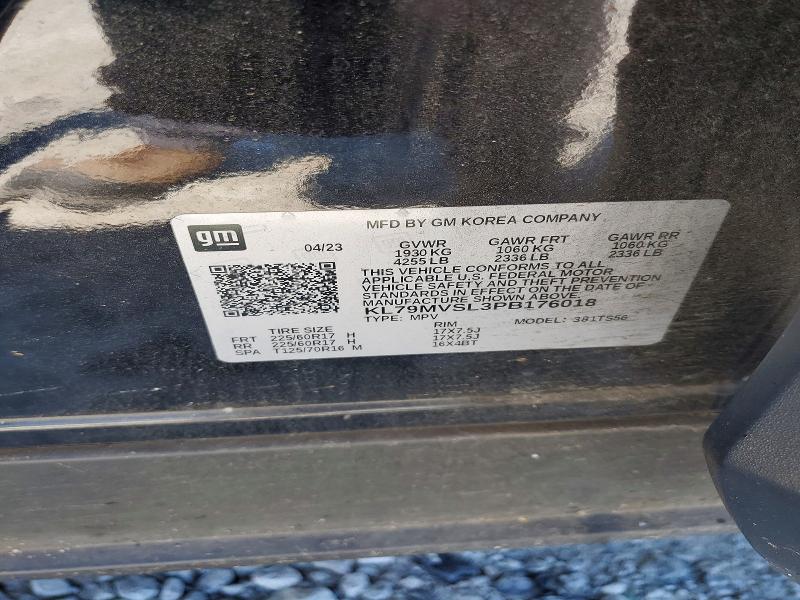 2023 Chevrolet Trailblazer მანქანა იყიდება აუქციონზე, vin: KL79MVSL3PB176018, აუქციონის ნომერი: 51356086