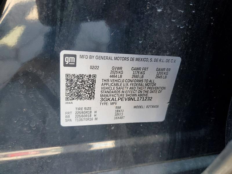 Aukcja sprzedaży 2022 Gmc Terrain, vin: 3GKALPEV8NL171232, numer aukcji: 53427866