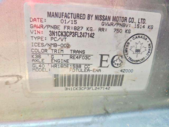 Aukcja sprzedaży 2015 Nissan Micra, vin: 3N1CK3CP3FL247142, numer aukcji: 55132856