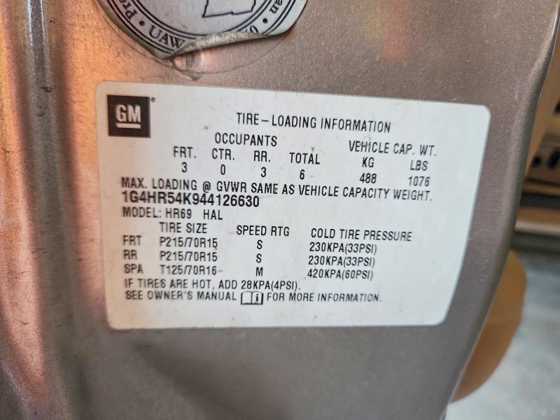 Aukcja sprzedaży 2004 Buick Lesabre, vin: 1G4HR54K944126630, numer aukcji: 54843026