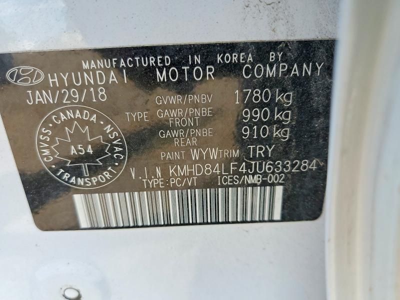 Продаж на аукціоні авто 2018 Hyundai Elantra, vin: KMHD84LF4JU633284, номер лоту: 52962676
