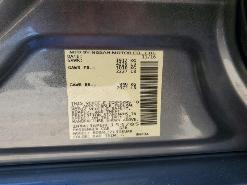 2017 Nissan Altima მანქანა იყიდება აუქციონზე, vin: 1N4AL3AP6HC154785, აუქციონის ნომერი: 54422366