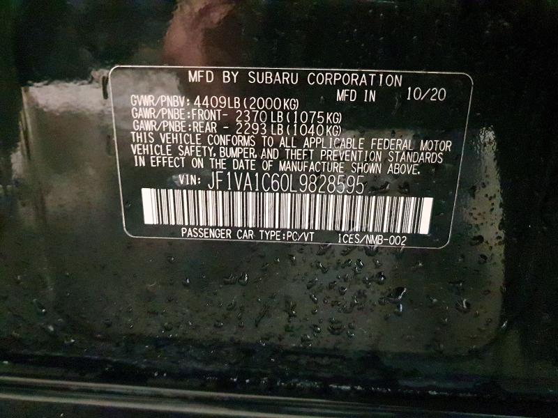 Aukcja sprzedaży 2020 Subaru Wrx, vin: JF1VA1C60L9828595, numer aukcji: 52323356