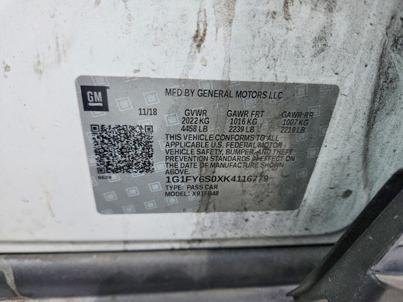 Продаж на аукціоні авто 2019 Chevrolet Bolt Ev, vin: 1G1FY6S0XK4116779, номер лоту: 54720806