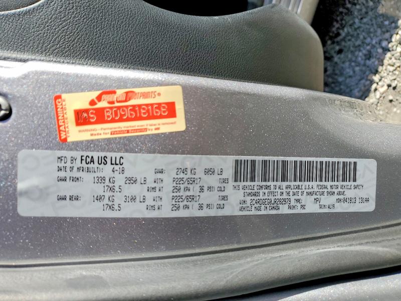 54053186 :رقم المزاد ، 2C4RDGEG0JR282979 vin ، 2018 Dodge Grand Caravan مزاد بيع