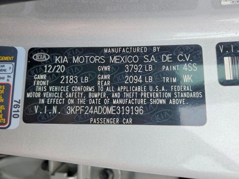 Продаж на аукціоні авто 2021 Kia Forte, vin: 3KPF24AD0ME319196, номер лоту: 52561296