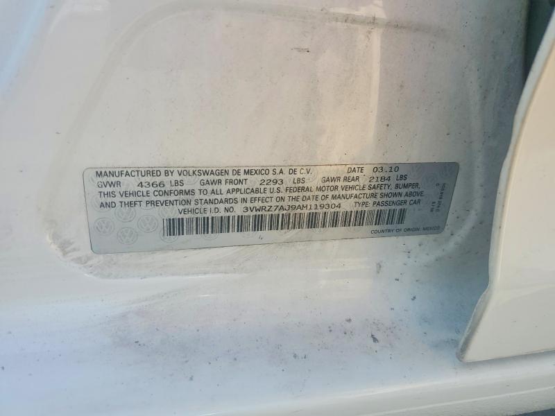 Продажа на аукционе авто 2010 Volkswagen Jetta, vin: 3VWRZ7AJ9AM119304, номер лота: 53626196