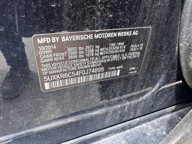 53463776 :رقم المزاد ، 5UXKR6C54F0J74895 vin ، 2015 Bmw X5 مزاد بيع