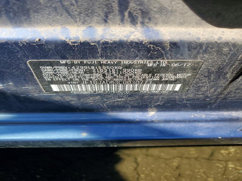 Aukcja sprzedaży 2012 Subaru Impreza, vin: JF1GJAD63CG030773, numer aukcji: 55085346