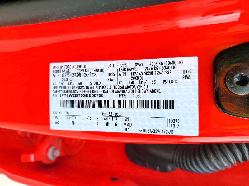 2025 Ford F250 მანქანა იყიდება აუქციონზე, vin: 1FT8W2BT0SEE00750, აუქციონის ნომერი: 53053146