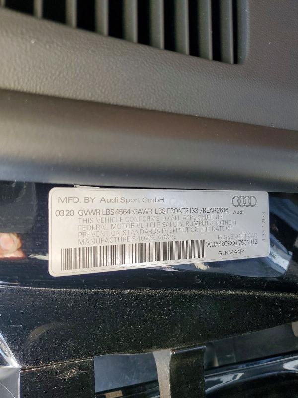 54169366 :رقم المزاد ، WUA4BCFXXL7901912 vin ، 2020 Audi R8 مزاد بيع