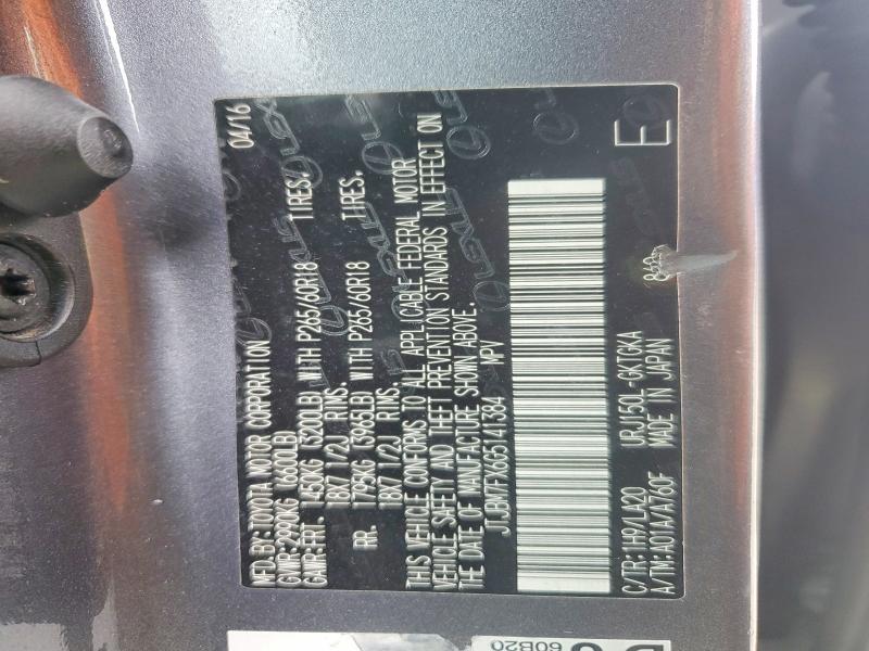 2016 Lexus Gx მანქანა იყიდება აუქციონზე, vin: JTJBM7FX6G5141384, აუქციონის ნომერი: 52960396
