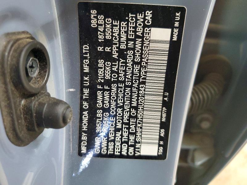 Aukcja sprzedaży 2017 Honda Civic, vin: SHHFK7H50HU201843, numer aukcji: 54386286
