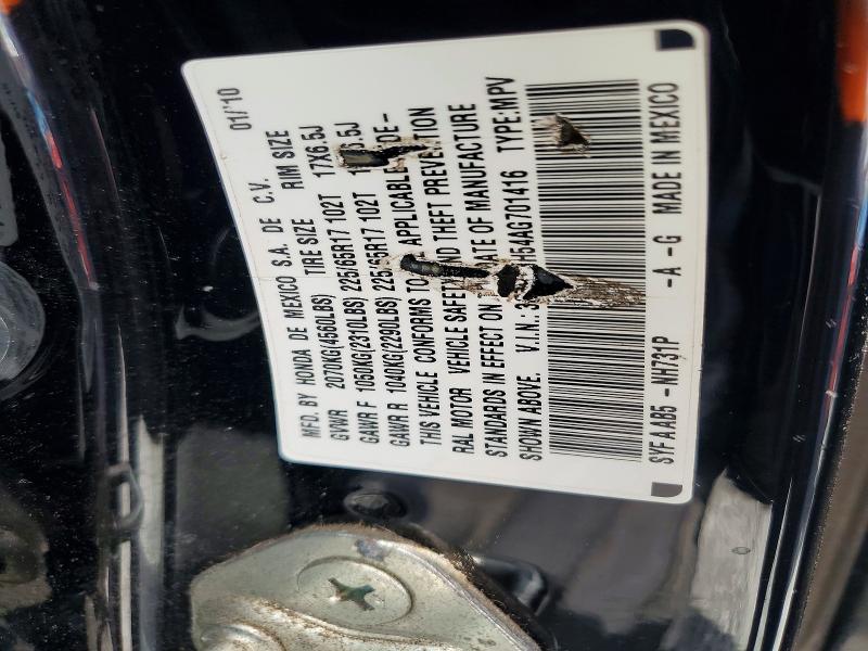 Aukcja sprzedaży 2010 Honda Cr-v, vin: 3CZRE3H54AG701416, numer aukcji: 55442886