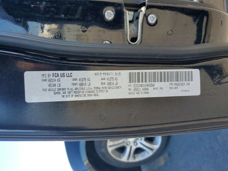 52826426 :رقم المزاد ، 2C3CDXBG1KH643500 vin ، 2019 Dodge Charger مزاد بيع