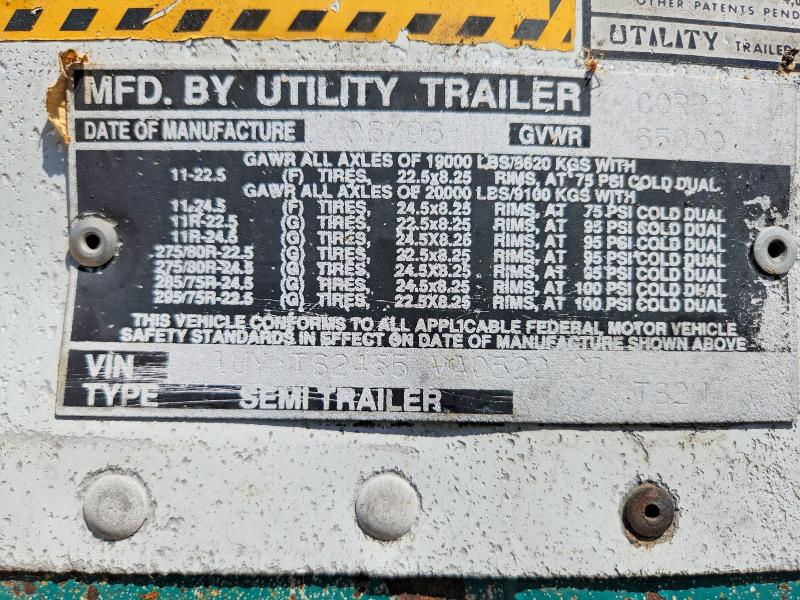 54341776 :رقم المزاد ، 1UYTS2455VA052901 vin ، 1997 Utility Trailer Trailer مزاد بيع