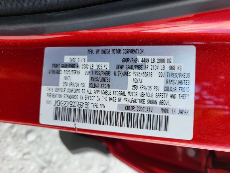51890746 :رقم المزاد ، JM3KE2DY9G0769166 vin ، 2016 Mazda Cx-5 مزاد بيع