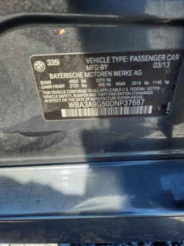 Продаж на аукціоні авто 2013 Bmw 335, vin: WBA3A9G50DNP37687, номер лоту: 52103746