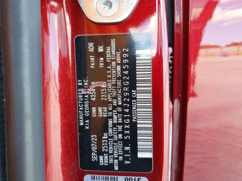 51879256 :رقم المزاد ، 5XXG14J29RG245992 vin ، 2024 Kia K5 مزاد بيع
