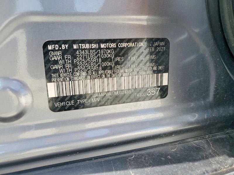 Продаж на аукціоні авто 2021 Mitsubishi Outlander Sport, vin: JA4APVAU7MU024657, номер лоту: 55117966